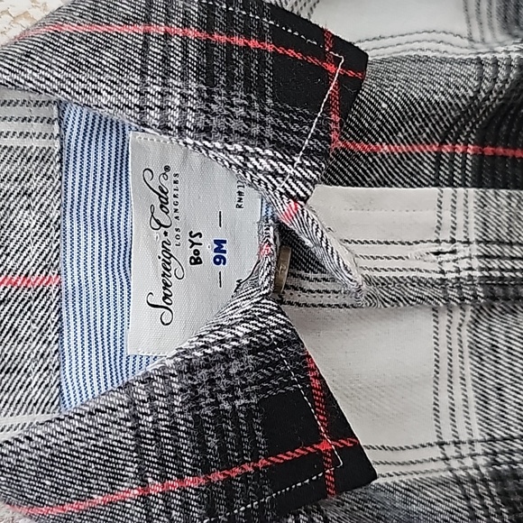 Nwot Sovereign Code Boys Black/Red/White/Gray Plaid Flannel Collared Onsie - Picture 14 of 16